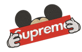 Supreme logo and Mouse inspired - Embroidery Design - FineryEmbroidery